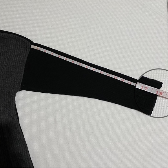 Bobeau Colorblock Open Front Waffle Knit Cardigan Charcoal/Black Size M - Picture 12 of 12